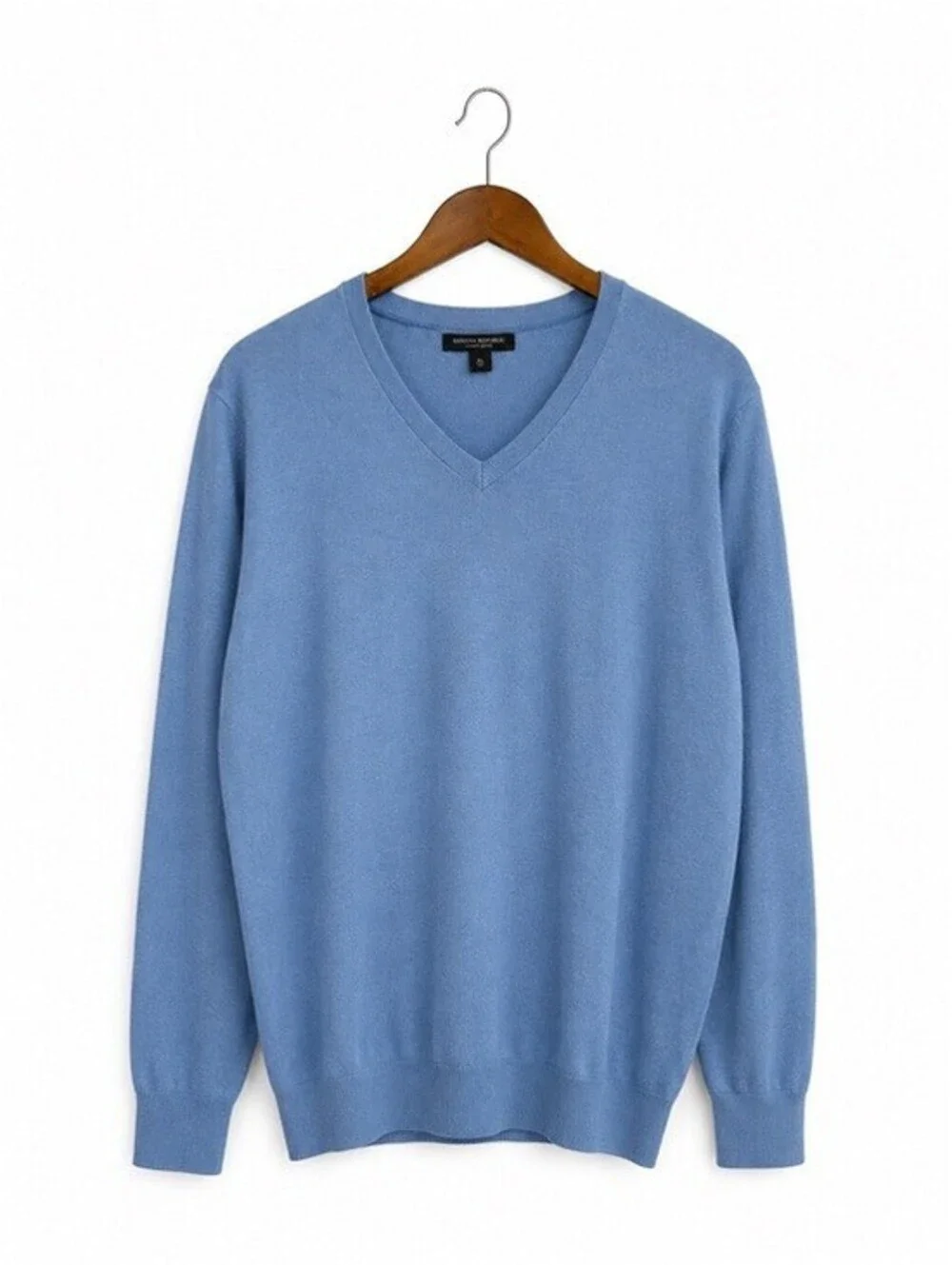 Banana Republic Luxury Blend Men's Silk Cashmere Cotton V-Neck Sweater Blue XL